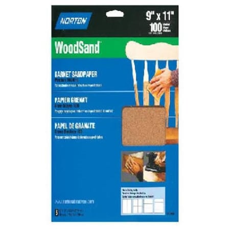 Norton Co Norton 07660747980 9 x 11 in. Garnet Wood Sanding Sheets. 212308